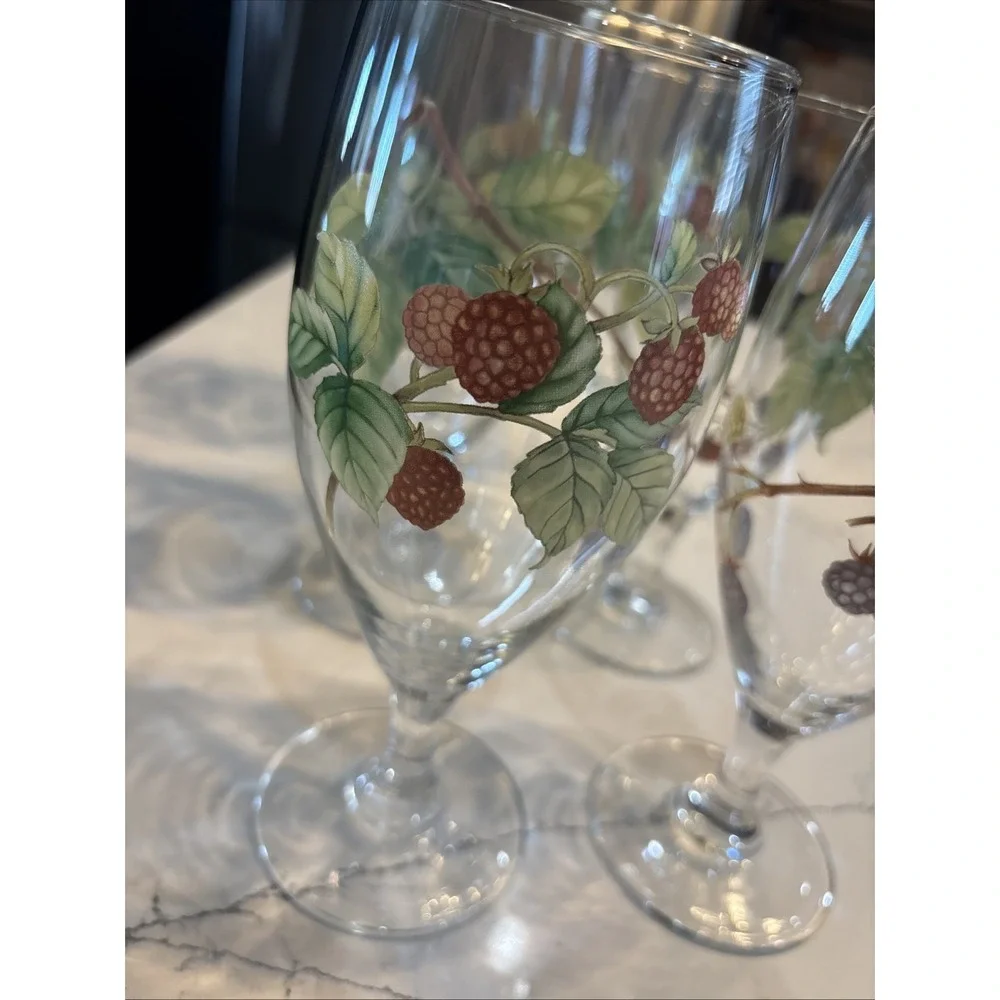 Noritake Gourmet Harvest 7941 Footed Iced Tea Glasses Set of 6